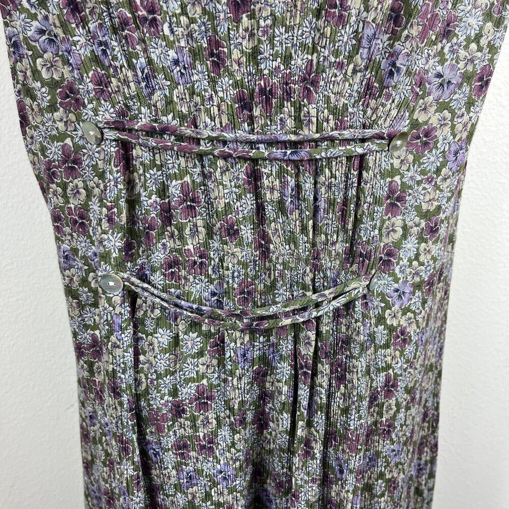 Vintage Betsy Lauren Dress Womens Medium Ditsy Floral Maxi Boho 90s Cottagecore - Picture 4 of 9